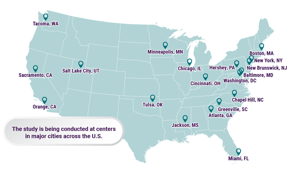 Map of Clinical Trial Centers