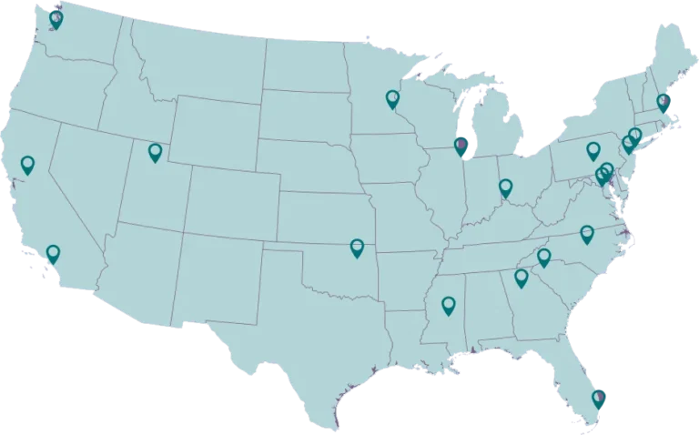In-Clinic Locations on US Map